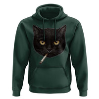 Smoking Cat Y2K Hoodie Vintage Black Cat Edgy Retro 90s Grunge - Wonder Print Shop