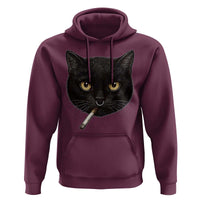 Smoking Cat Y2K Hoodie Vintage Black Cat Edgy Retro 90s Grunge - Wonder Print Shop