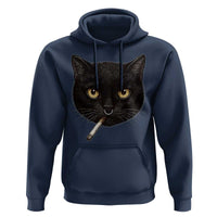 Smoking Cat Y2K Hoodie Vintage Black Cat Edgy Retro 90s Grunge - Wonder Print Shop