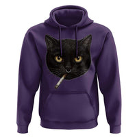Smoking Cat Y2K Hoodie Vintage Black Cat Edgy Retro 90s Grunge - Wonder Print Shop
