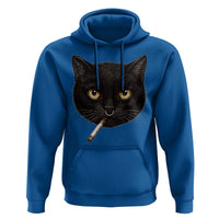 Smoking Cat Y2K Hoodie Vintage Black Cat Edgy Retro 90s Grunge - Wonder Print Shop