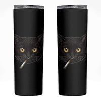 Smoking Cat Y2K Skinny Tumbler Vintage Black Cat Edgy Retro 90s Grunge - Wonder Print Shop
