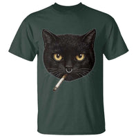 Smoking Cat Y2K T Shirt Vintage Black Cat Edgy Retro 90s Grunge - Wonder Print Shop