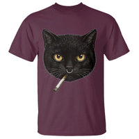 Smoking Cat Y2K T Shirt Vintage Black Cat Edgy Retro 90s Grunge - Wonder Print Shop
