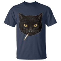 Smoking Cat Y2K T Shirt Vintage Black Cat Edgy Retro 90s Grunge - Wonder Print Shop
