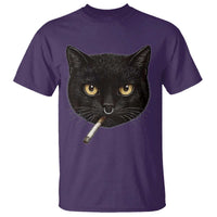 Smoking Cat Y2K T Shirt Vintage Black Cat Edgy Retro 90s Grunge - Wonder Print Shop