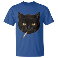 Smoking Cat Y2K T Shirt Vintage Black Cat Edgy Retro 90s Grunge - Wonder Print Shop