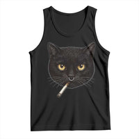 Smoking Cat Y2K Tank Top Vintage Black Cat Edgy Retro 90s Grunge - Wonder Print Shop