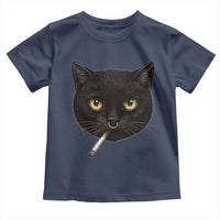 Smoking Cat Y2K Toddler T Shirt Vintage Black Cat Edgy Retro 90s Grunge - Wonder Print Shop
