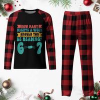 Funny 67 Six Seven Teacher Plaid Pajama Set How Many Nights A Week Should You Be Reading 6 7 - Wonder Print Shop
