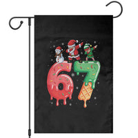67 Six Seven Christmas Garden Flag Funny Dabbing Santa Elf Friends 6 7 Meme Gen Alpha Slang - Wonder Print Shop