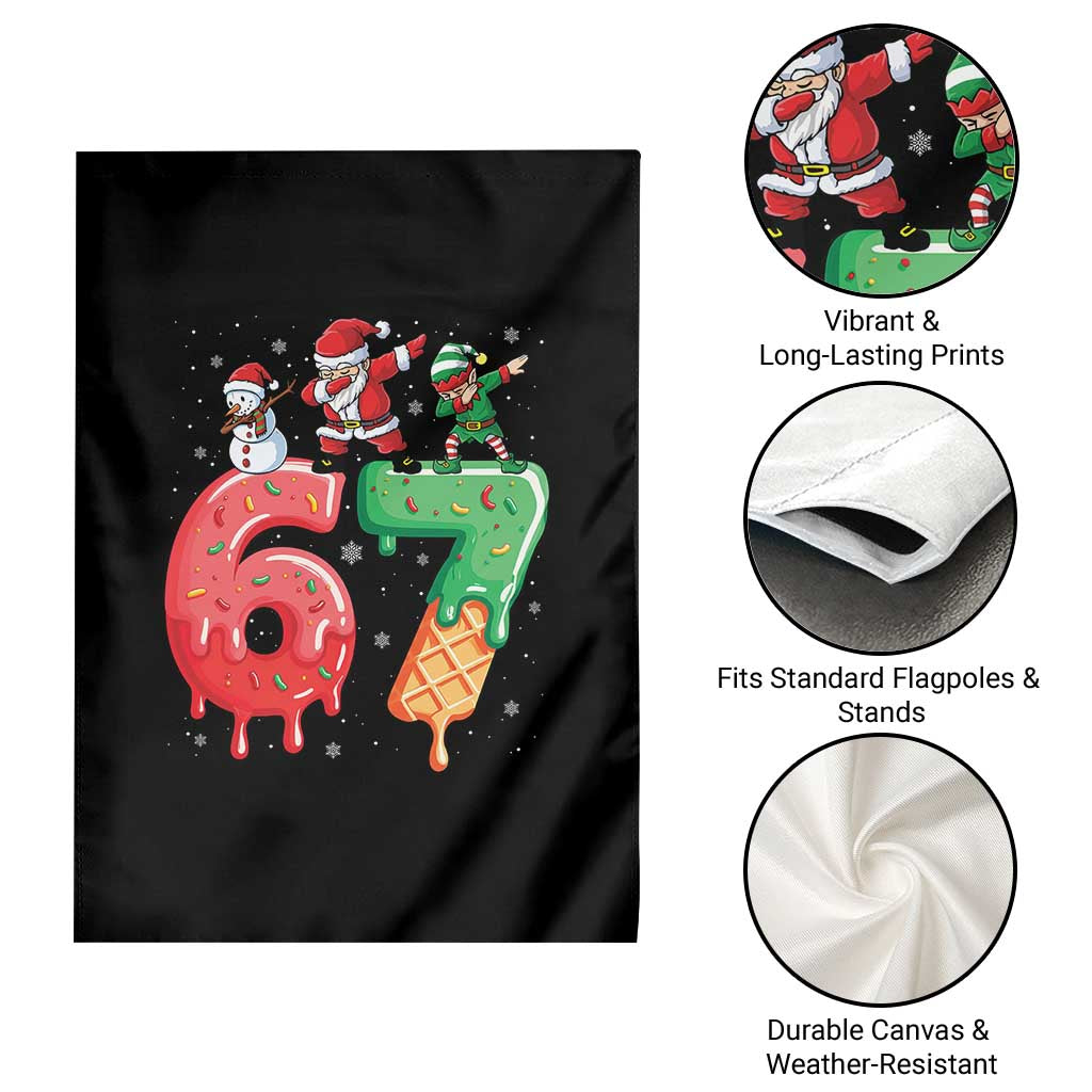 67 Six Seven Christmas Garden Flag Funny Dabbing Santa Elf Friends 6 7 Meme Gen Alpha Slang - Wonder Print Shop