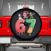 67 Six Seven Christmas Spare Tire Cover Funny Dabbing Santa Elf Friends 6 7 Meme Gen Alpha Slang - Wonder Print Shop