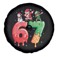 67 Six Seven Christmas Spare Tire Cover Funny Dabbing Santa Elf Friends 6 7 Meme Gen Alpha Slang - Wonder Print Shop