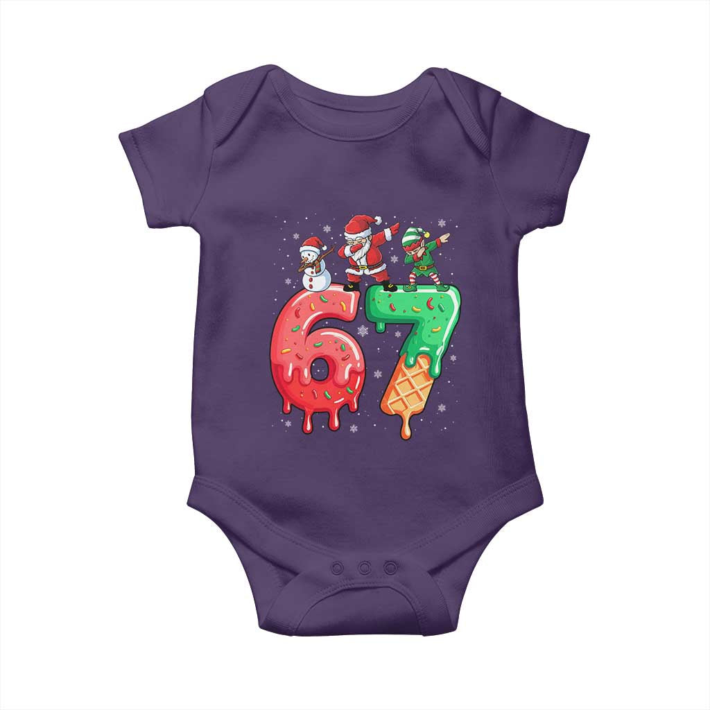 67 Six Seven Christmas Baby Onesie Funny Dabbing Santa Elf Friends 6 7 Meme Gen Alpha Slang - Wonder Print Shop