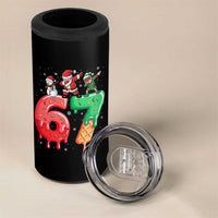 67 Six Seven Christmas 4 in 1 Can Cooler Tumbler Funny Dabbing Santa Elf Friends 6 7 Meme Gen Alpha Slang - Wonder Print Shop
