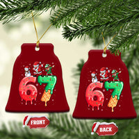 67 Six Seven Christmas Ceramic Ornament Funny Dabbing Santa Elf Friends 6 7 Meme Gen Alpha Slang - Wonder Print Shop