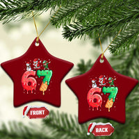 67 Six Seven Christmas Ceramic Ornament Funny Dabbing Santa Elf Friends 6 7 Meme Gen Alpha Slang - Wonder Print Shop