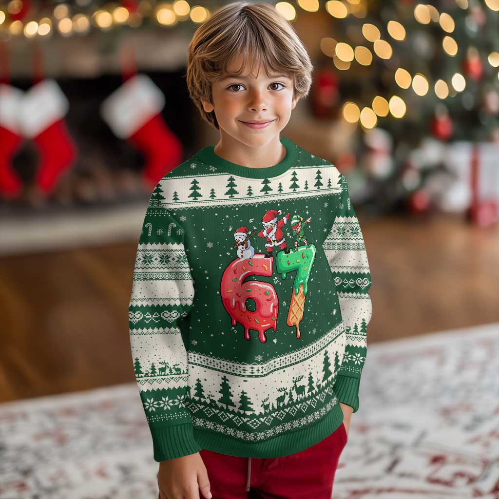 67 Six Seven Xmas Ugly Christmas Sweater Funny Dabbing Santa Elf Friends 6 7 Meme Gen Alpha Slang - Wonder Print Shop