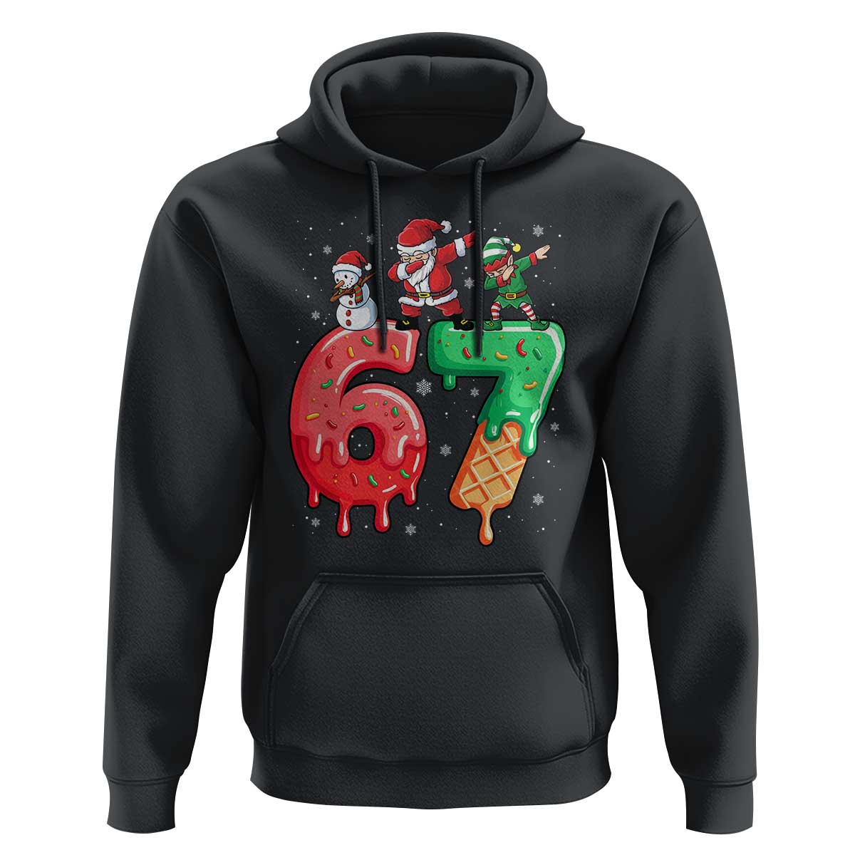 67 Six Seven Christmas Hoodie Funny Dabbing Santa Elf Friends 6 7 Meme Gen Alpha Slang - Wonder Print Shop