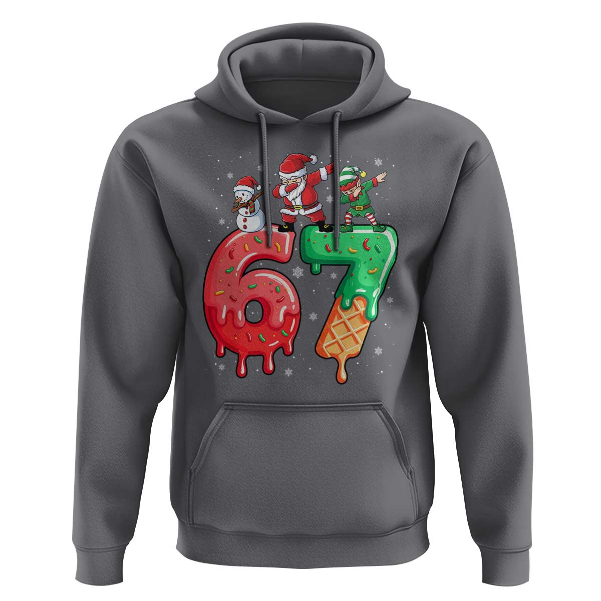 67 Six Seven Christmas Hoodie Funny Dabbing Santa Elf Friends 6 7 Meme Gen Alpha Slang - Wonder Print Shop