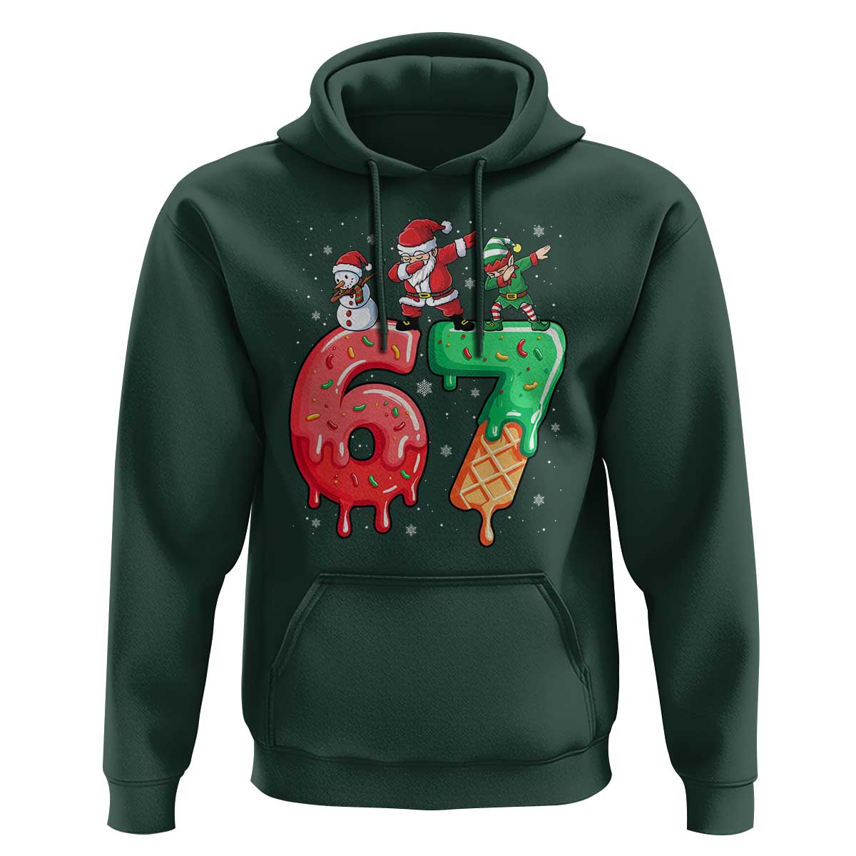 67 Six Seven Christmas Hoodie Funny Dabbing Santa Elf Friends 6 7 Meme Gen Alpha Slang - Wonder Print Shop