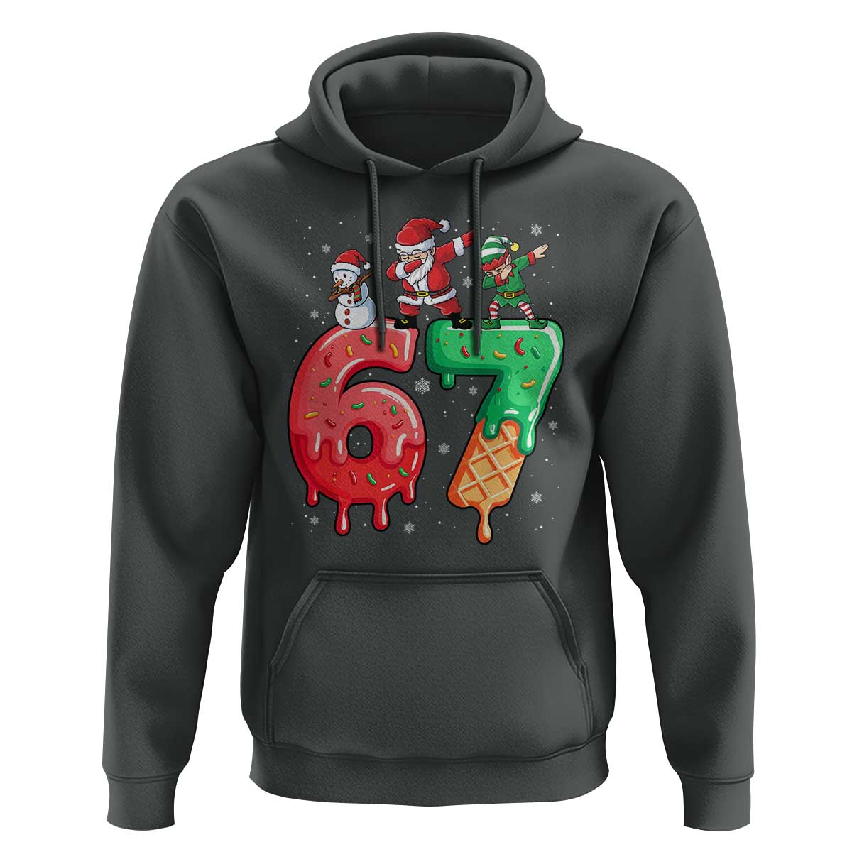 67 Six Seven Christmas Hoodie Funny Dabbing Santa Elf Friends 6 7 Meme Gen Alpha Slang - Wonder Print Shop