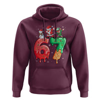 67 Six Seven Christmas Hoodie Funny Dabbing Santa Elf Friends 6 7 Meme Gen Alpha Slang - Wonder Print Shop