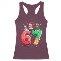 67 Six Seven Christmas Racerback Tank Top Funny Dabbing Santa Elf Friends 6 7 Meme Gen Alpha Slang - Wonder Print Shop