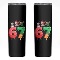 67 Six Seven Christmas Skinny Tumbler Funny Dabbing Santa Elf Friends 6 7 Meme Gen Alpha Slang - Wonder Print Shop