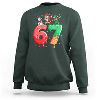 67 Six Seven Christmas Sweatshirt Funny Dabbing Santa Elf Friends 6 7 Meme Gen Alpha Slang - Wonder Print Shop
