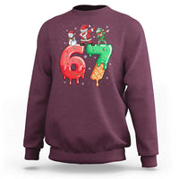 67 Six Seven Christmas Sweatshirt Funny Dabbing Santa Elf Friends 6 7 Meme Gen Alpha Slang - Wonder Print Shop