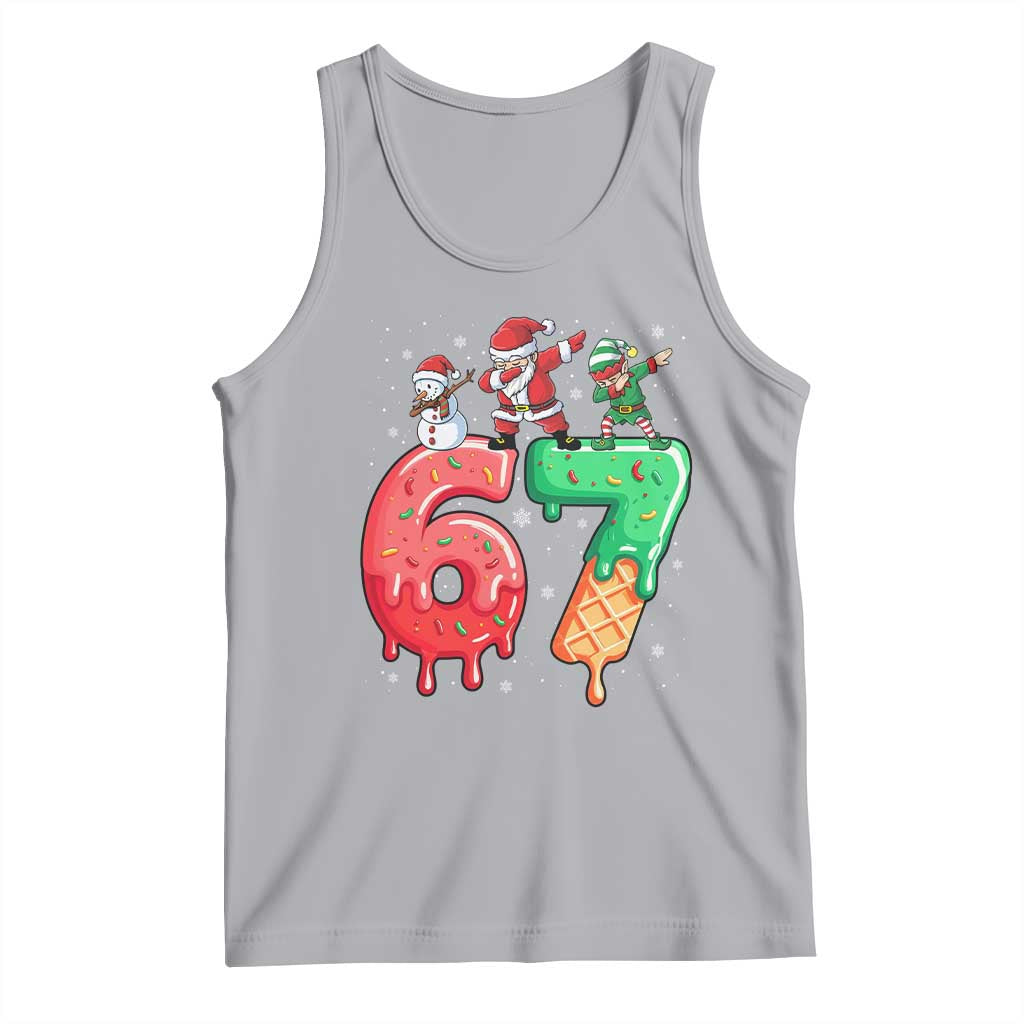 67 Six Seven Christmas Tank Top Funny Dabbing Santa Elf Friends 6 7 Meme Gen Alpha Slang - Wonder Print Shop