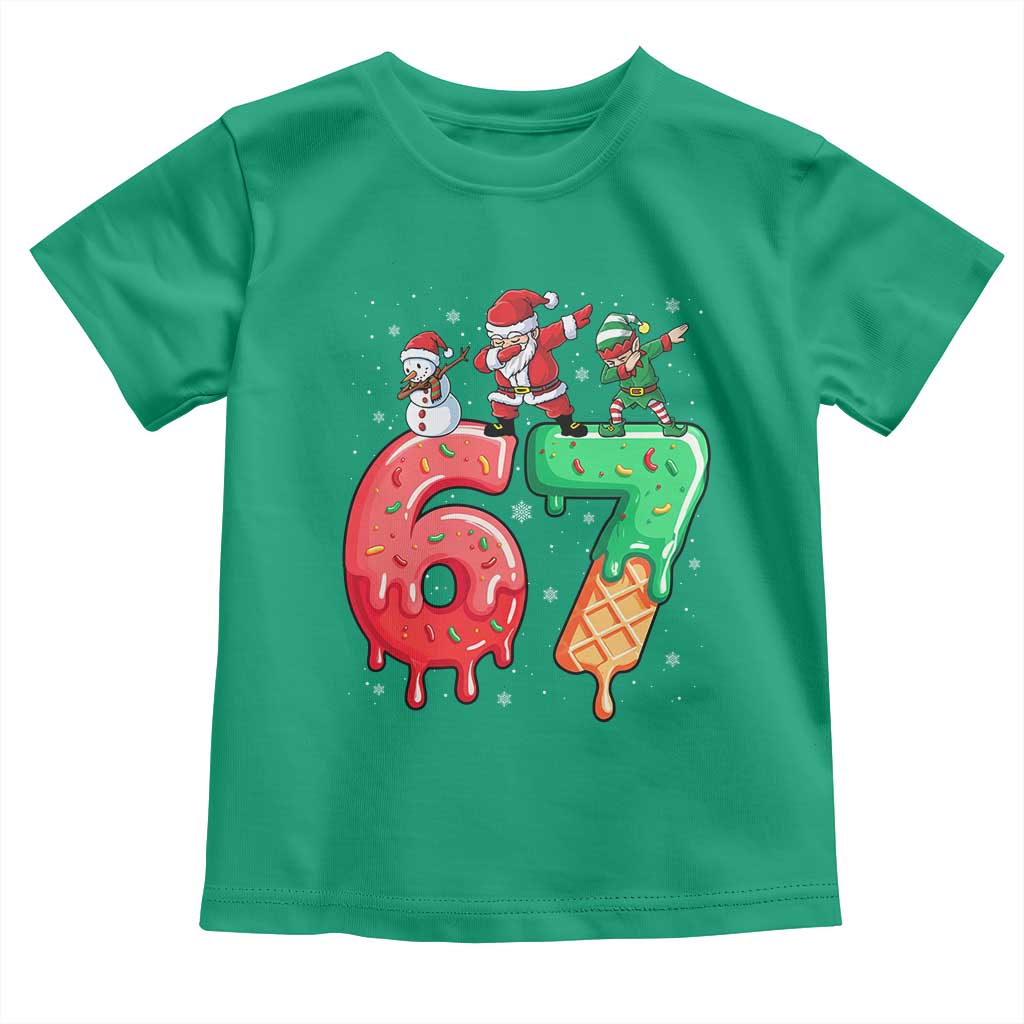 67 Six Seven Christmas Toddler T Shirt Funny Dabbing Santa Elf Friends 6 7 Meme Gen Alpha Slang - Wonder Print Shop