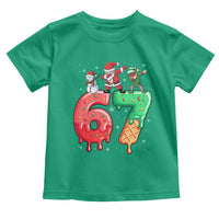 67 Six Seven Christmas Toddler T Shirt Funny Dabbing Santa Elf Friends 6 7 Meme Gen Alpha Slang - Wonder Print Shop