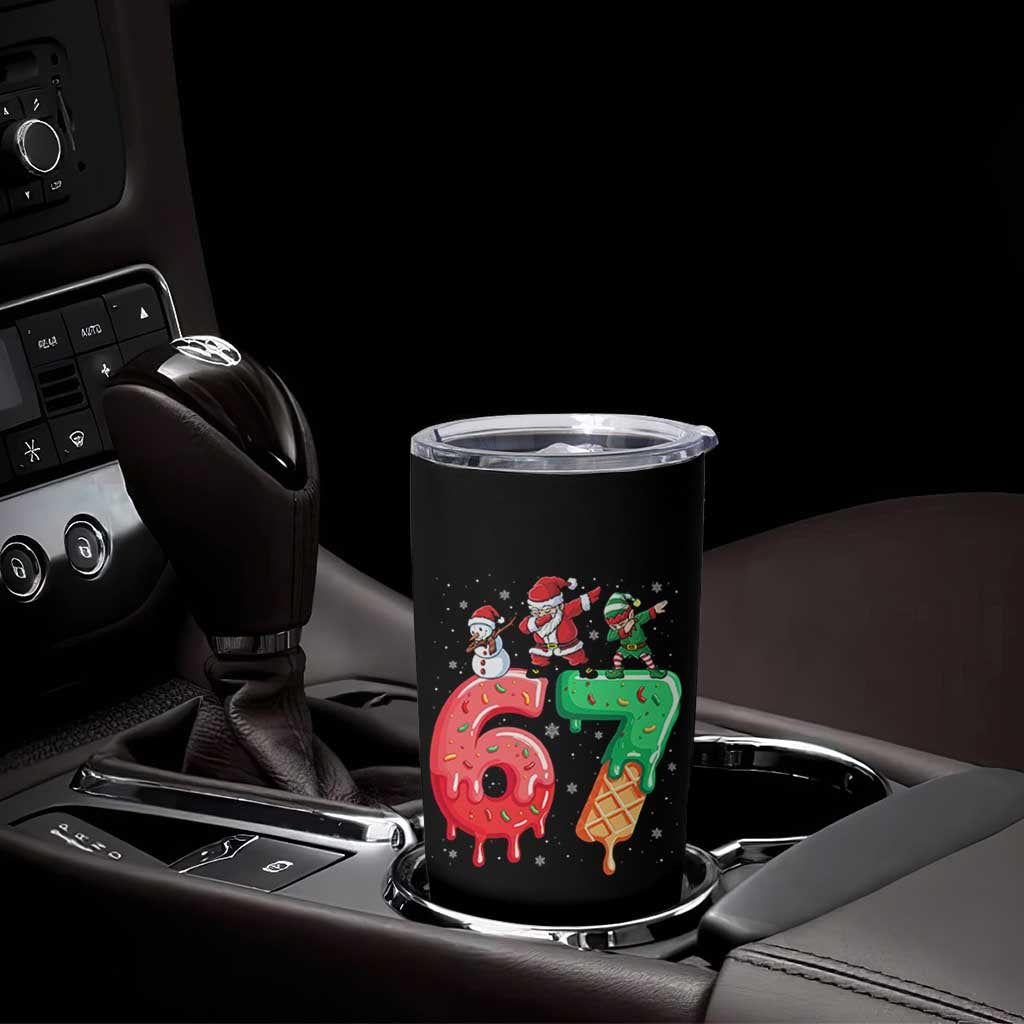 67 Six Seven Christmas Tumbler Cup Funny Dabbing Santa Elf Friends 6 7 Meme Gen Alpha Slang - Wonder Print Shop