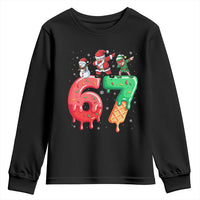 67 Six Seven Christmas Youth Sweatshirt Funny Dabbing Santa Elf Friends 6 7 Meme Gen Alpha Slang - Wonder Print Shop