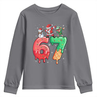 67 Six Seven Christmas Youth Sweatshirt Funny Dabbing Santa Elf Friends 6 7 Meme Gen Alpha Slang - Wonder Print Shop