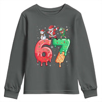 67 Six Seven Christmas Youth Sweatshirt Funny Dabbing Santa Elf Friends 6 7 Meme Gen Alpha Slang - Wonder Print Shop
