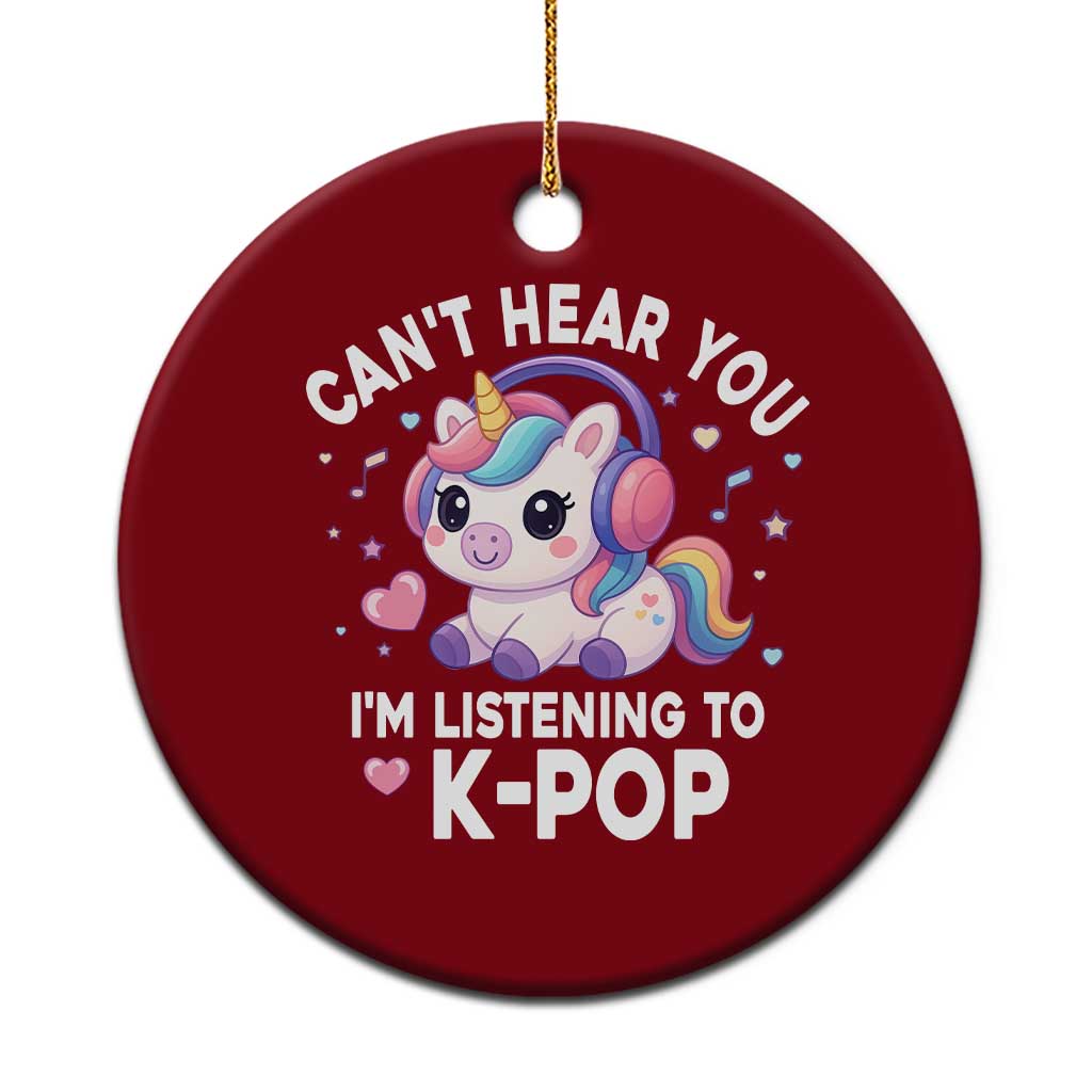 Kpop Lover Ceramic Ornament Cant Hear You I'm Listening Kawaii K-Pop Korean Music - Wonder Print Shop