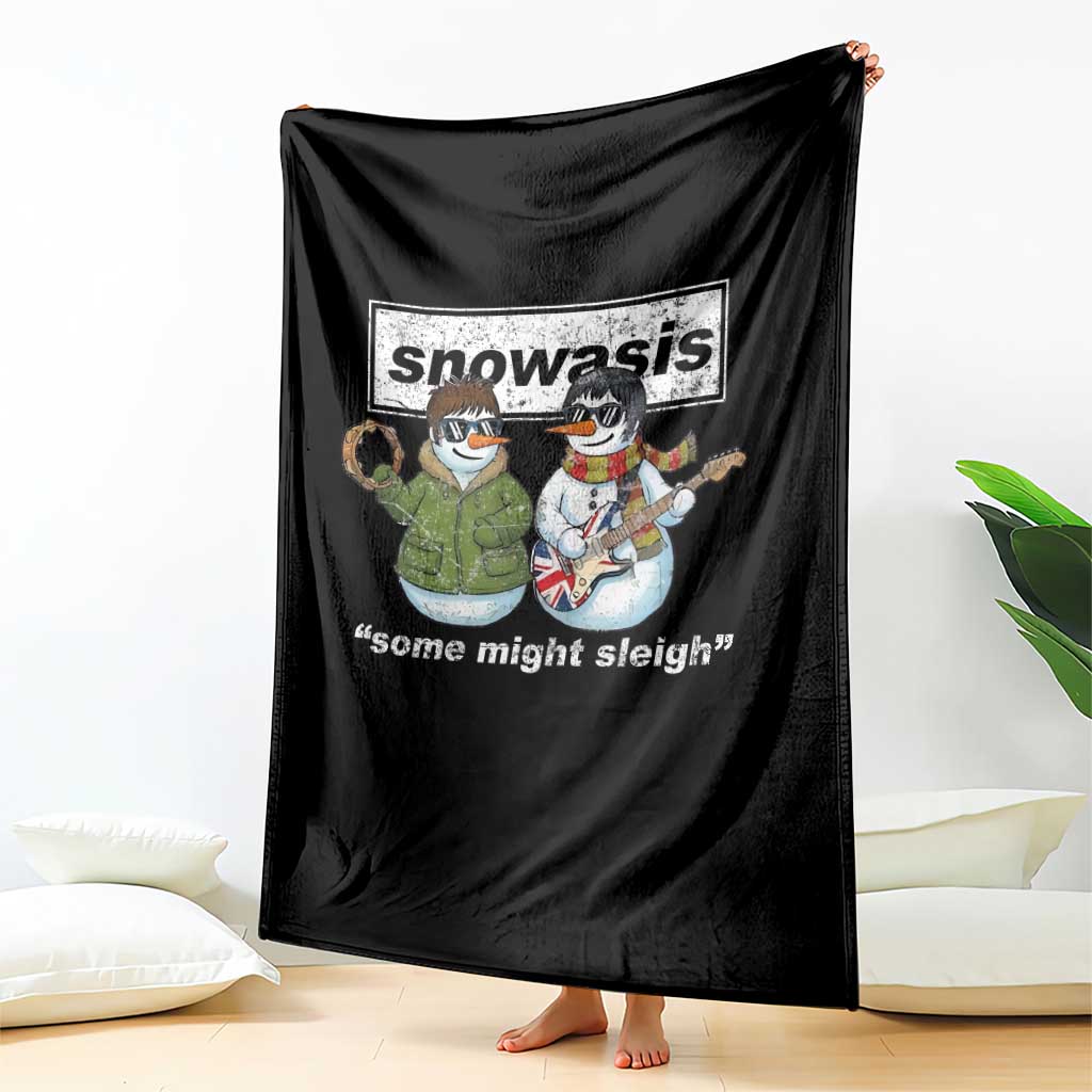 Snowasis Some Might Sleigh Christmas Throw Blanket Funny Music Lovers Snowman Singers Band - Wonder Print Shop