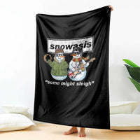 Snowasis Some Might Sleigh Christmas Throw Blanket Funny Music Lovers Snowman Singers Band - Wonder Print Shop