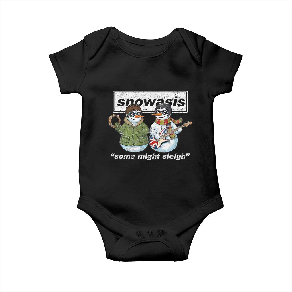 Snowasis Some Might Sleigh Christmas Baby Onesie Funny Music Lovers Snowman Singers Band - Wonder Print Shop