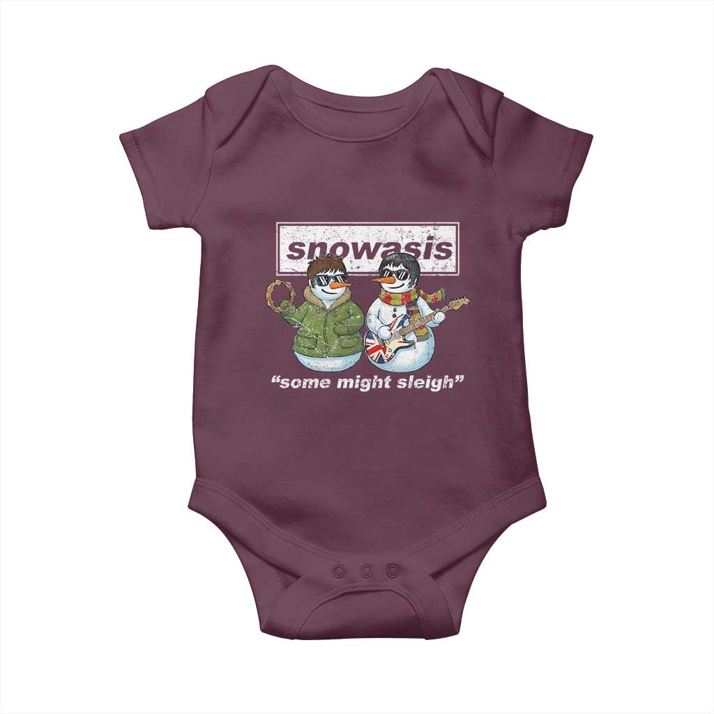 Snowasis Some Might Sleigh Christmas Baby Onesie Funny Music Lovers Snowman Singers Band - Wonder Print Shop