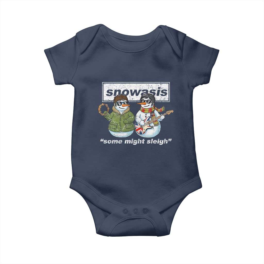 Snowasis Some Might Sleigh Christmas Baby Onesie Funny Music Lovers Snowman Singers Band - Wonder Print Shop