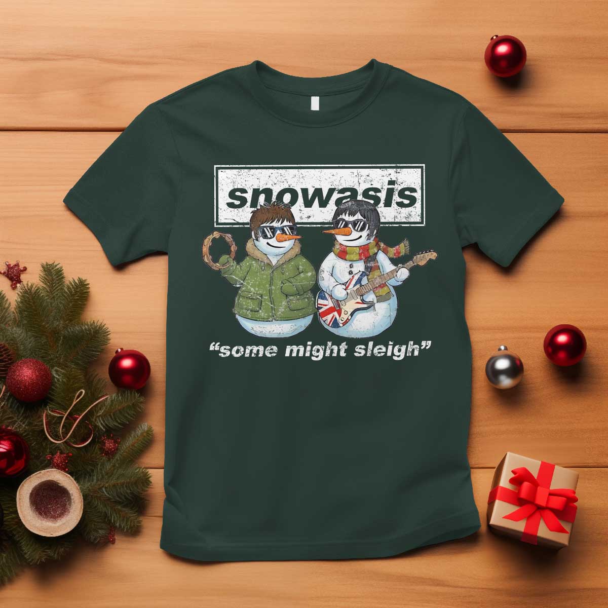 Snowasis Some Might Sleigh Christmas T Shirt Funny Music Lovers Snowman Singers Band - Wonder Print Shop