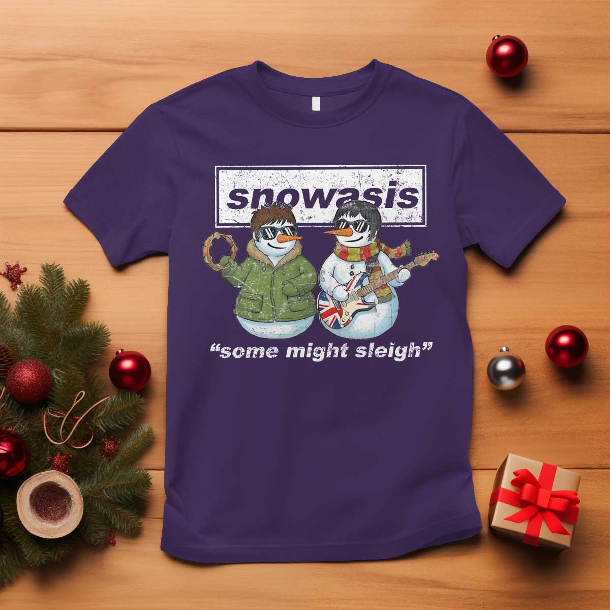 Snowasis Some Might Sleigh Christmas T Shirt Funny Music Lovers Snowman Singers Band - Wonder Print Shop