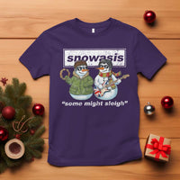 Snowasis Some Might Sleigh Christmas T Shirt Funny Music Lovers Snowman Singers Band - Wonder Print Shop