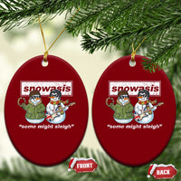 Snowasis Some Might Sleigh Christmas Ceramic Ornament Funny Music Lovers Snowman Singers Band - Wonder Print Shop