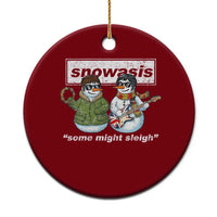 Snowasis Some Might Sleigh Christmas Ceramic Ornament Funny Music Lovers Snowman Singers Band - Wonder Print Shop